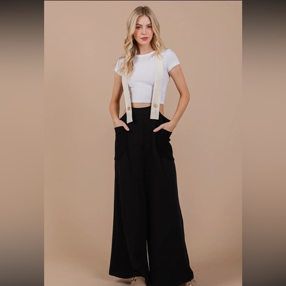 Fabulous Solid Wide Leg French Terry Jumpsuit - Picture 3 of 6